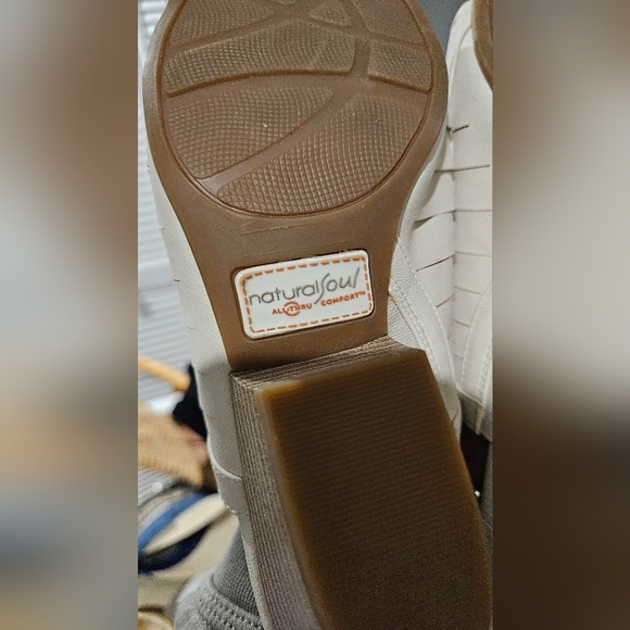 NATURAL SOUL Dayna Shell mooth Cream Slingback Stacked BlockHeel Sandals.6.5 NWT - Picture 15 of 15